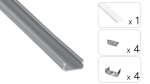TEKKNI ORRE Set, silver, frozen cover, 2.02 m