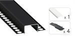 TEKKNI HORST Set, black, transparent cover, 2.02 m