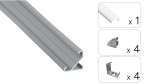 TEKKNI BARDE Set, silver, milky cover, 2.02 m 2.0