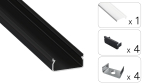 TEKKNI EGEN Set, black, transparent cover, 2.02 m