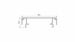 Lumines profile type Largo M1 anodized silver, 3 m