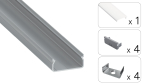 TEKKNI EGEN Set, silver, frozen cover, 2.02 m
