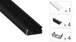 TEKKNI EGEN Set, black, transparent cover, 3 m