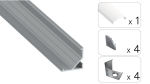 TEKKNI ARRE Set, silver, frozen cover, 2.02 m