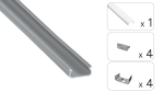 TEKKNI ORRE Set, silver, milky cover, 3 m