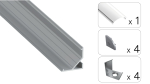 TEKKNI ARRE Set, silver, transparent cover, 3 m