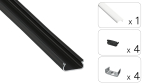 TEKKNI ORRE Set, black, milky cover, 2.02 m