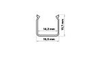 Profile TEKKNI+ type HELSE+ anodized silver, 1 m