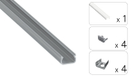 TEKKNI IKKE Set, silver, transparent cover, 3 m
